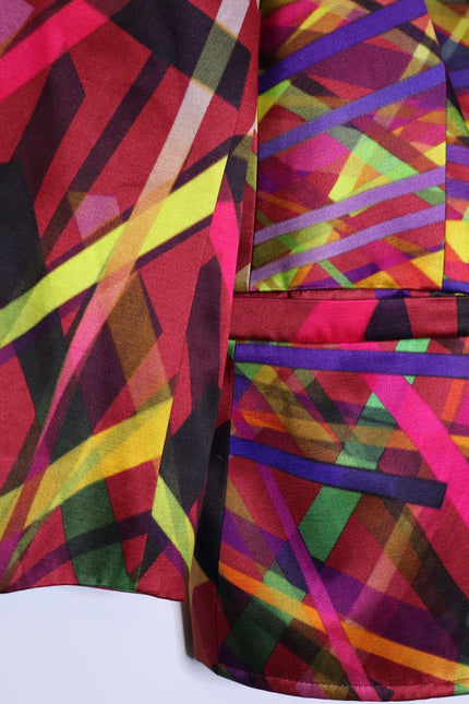 ESCADA Bozena Blazer Fantasy Multicolor Geometric Single Button Women's 40/US10