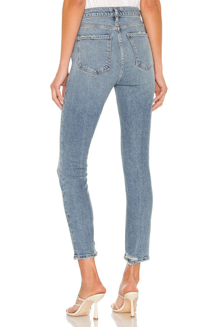 AGOLDE Nico High Rise Slim Jeans Chronicle Blue Light Wash Ankle Cut Women's 29
