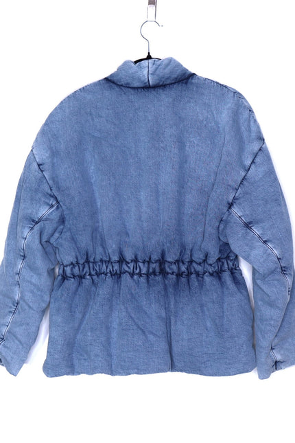BA&SH NEW Blouson Caly Denim Puffer Lady Jacket Blue Jean Lagenlook Women's 2/M