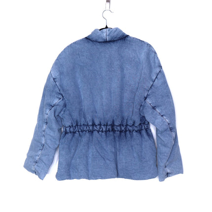 BA&SH Blouson Caly Denim Puffer Jacket NWT Lady Blue Jean Lagenlook Women's 2/M