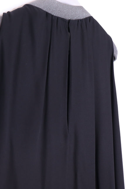 FABIANA FILIPPI Feather Embellished Lagenlook Maxi Dress Black Lined Women's XL