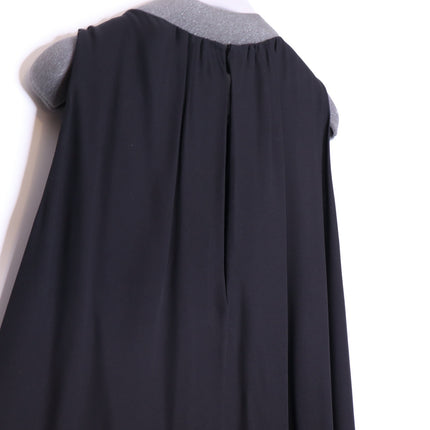 FABIANA FILIPPI Feather Embellished Maxi Dress Black Lined Lagenlook Women's XL