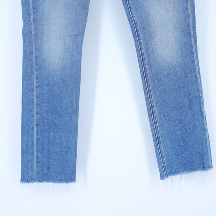 Mother The Dazzler Ankle Fray Jeans Blue Riding The Cliffside Women's 25