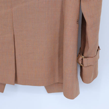 Veronica Beard Amadi Dickey Jacket Chai Orange Microplaid One Button Women's 6