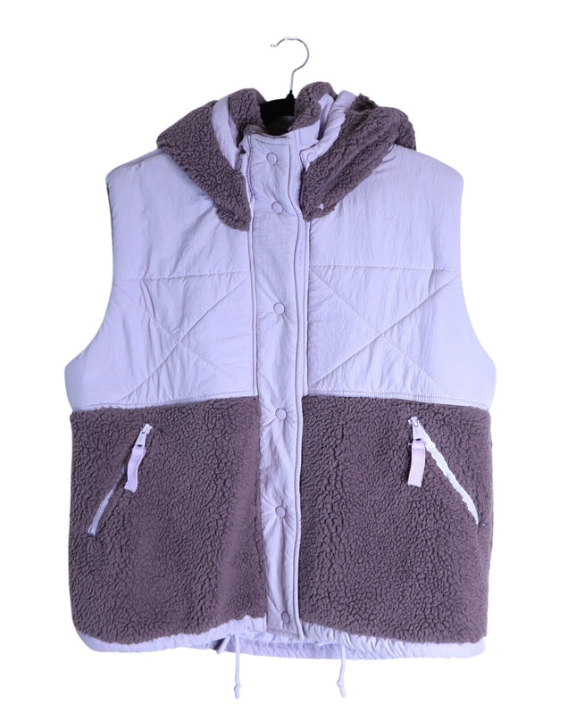 FP MOVEMENT Adventure Awaits Fleece Vest Shark Combo Lavender Women's S