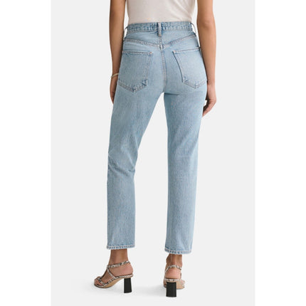 AGOLDE Riley Straight Cropped Jean Renewal Blue Light Wash High Rise Women's 31