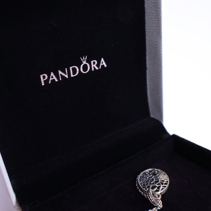 PANDORA Floral Daisy Lace Pendant Chain Necklace