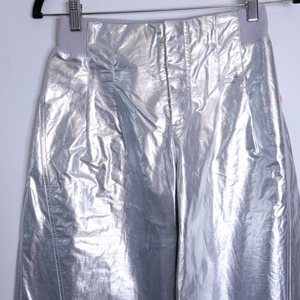 FP MOVEMENT Mesmerize Me Shine Pants NWT Silver Cargo Pull On Women's XS