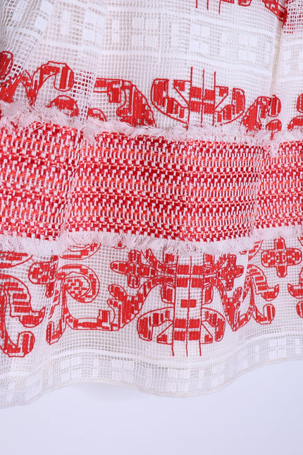 ALEXIS Minika Embroidered Mini Dress Red Mock Neck A-Line Cocktail Women's XS