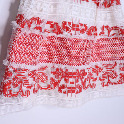 ALEXIS Minika Embroidered Mini Dress Red Mock Neck A-Line Cocktail Women's XS
