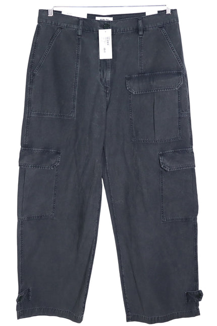 AGOLDE NWT Brynn Cargo Pant Marker Black Wide Leg Cotton Twill Women's 32
