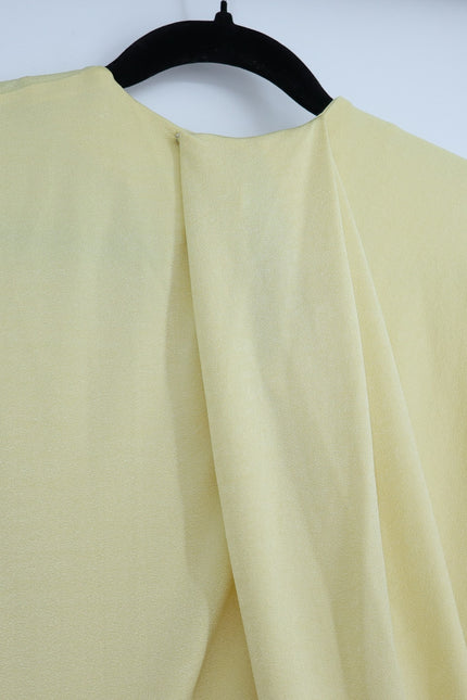 JONATHAN SIMKHAI Yellow Safiya Top Chamomile One Shoulder Draped Knit Women's S