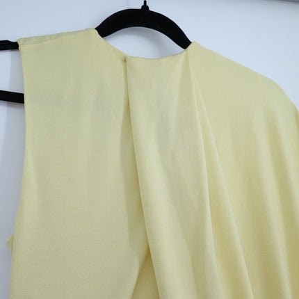 JONATHAN SIMKHAI Yellow Safiya Top Chamomile One Shoulder Draped Knit Women's S