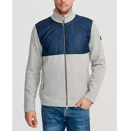 Holebrook Sweden Sigvard Full Zip Jacket Gray Navy Quilted Windproof Men's L