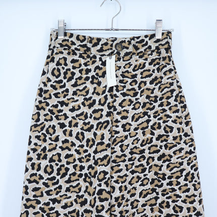 Maeve The Ettie Wide Leg Jeans Leopard Edition Crop High Rise Women's 25