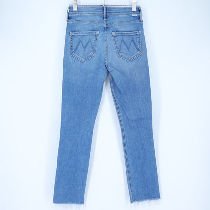 Mother The Dazzler Ankle Fray Jeans Blue Riding The Cliffside Women's 25