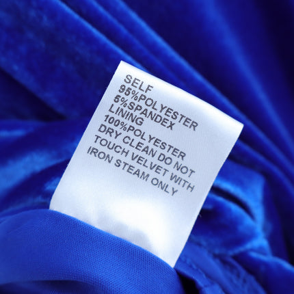TADASHI SHOJI Alvarez Velvet Waterfall Drape Gown Bluebell Women's L