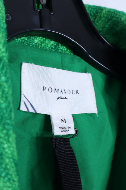 POMANDER PLACE NWT Tweed Stacie Dress Emerald Green Long Sleeve Women's M