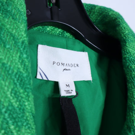 POMANDER PLACE Tweed Stacie Dress NWT Emerald Green Long Sleeve Women's M
