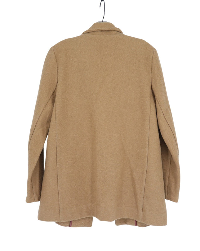 Hackwith Design House Wool Open Blazer Camel Long Sleeve Women's M