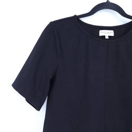 Ripley Rader Ponte Short Sleeve Top Black Boxy Fit Casual Women's 4/US L
