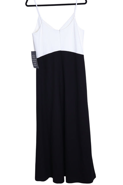 POMANDER PLACE NWT Lorelai Maxi Dress Black White Colorblock Women's M