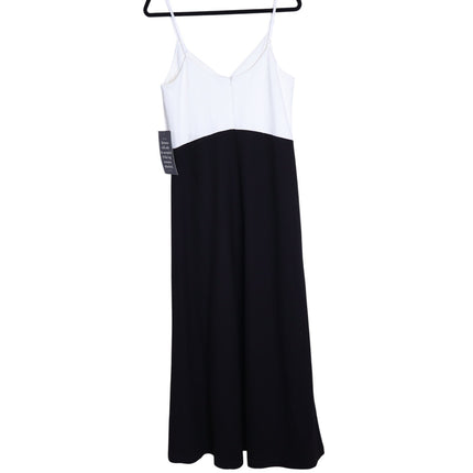 POMANDER PLACE NWT Lorelai Maxi Dress Black White Colorblock Women's M
