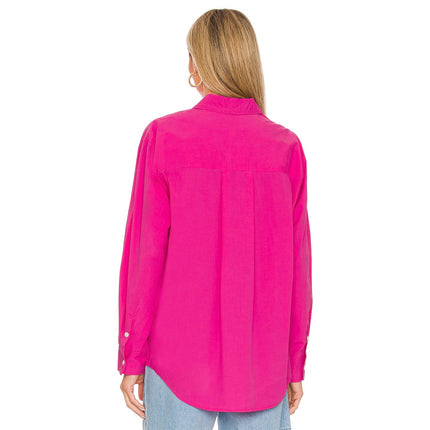 Rails Arlo Shirt Azalea Pink Button Up Long Sleeve Relaxed Fit Women's M