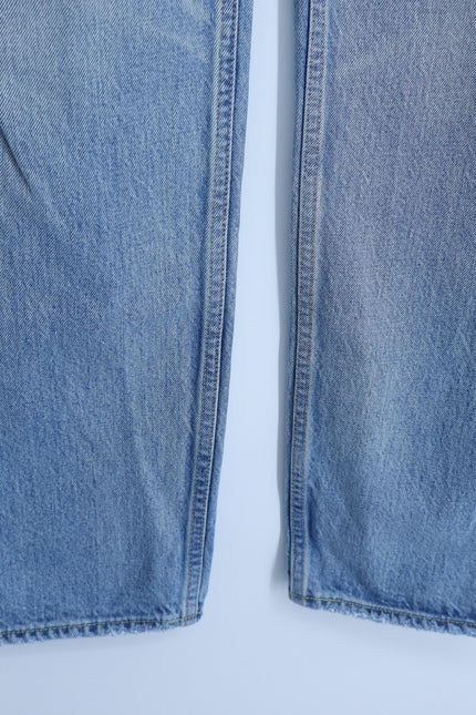 MOUSSY Tifton Wide Straight Jeans Light Blue High Rise Distressed Women's 28