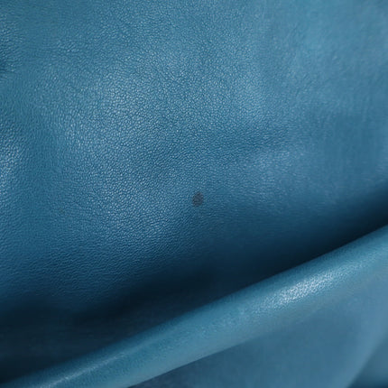 Chanel Sharpei Teal Lambskin Leather Medium Tote Bag Interweave Chain