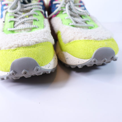 FLOWER MOUNTAIN Kotetsu Teddy Sneakers White Multicolor Lace Up Women's 8