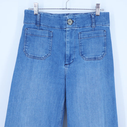 Pilcro and the Letterpress Skipper Cropped Jeans Blue Wash Wide Leg Women's 26