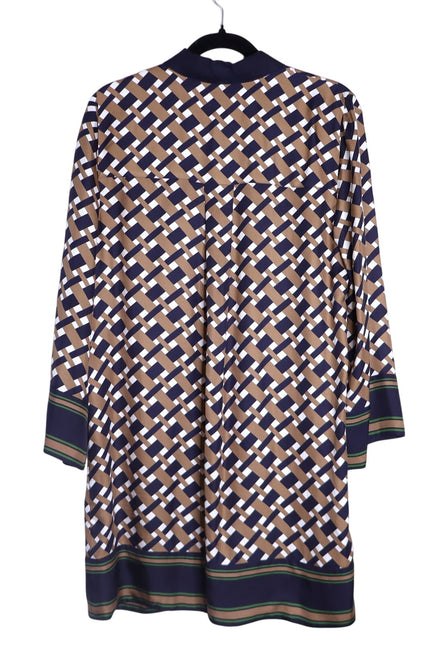 VERONICA BEARD Sumatra Mini Shirt Dress Navy Multi Wide Sleeve Women's 10