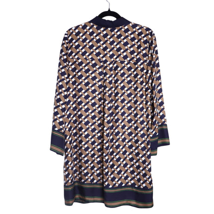 VERONICA BEARD Sumatra Mini Shirt Dress Navy Multi Wide Sleeve Women's 10