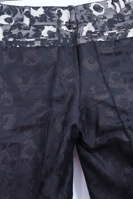 VERA WANG Brocade Silk Dress Pants Floral Black and Silver Women's 0