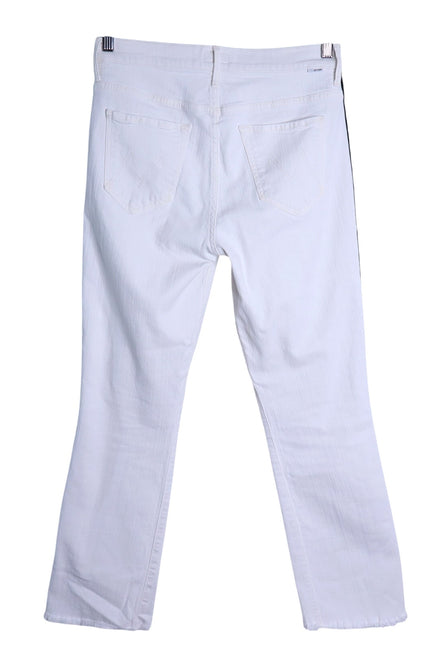 MOTHER The Insider Crop Step Fray Jeans Whipping The Racer White Women's 29