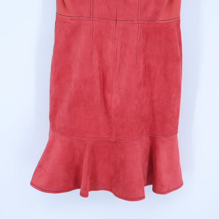 BCBGMAXAZRIA Gilli Mini Dress Pomegranate Microsuede Sleeveless Women's 2