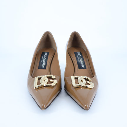 Dolce & Gabbana Lollo Pumps 60mm Brown Patent Leather Women's 35.5/US 5.5
