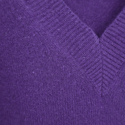 OTTOD'AME V Neck Sweater Purple Cashmere Wool Long Sleeve Pullover Women's 4/S