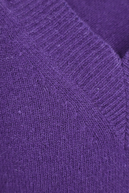 OTTOD'AME V Neck Sweater Purple Cashmere Wool Long Sleeve Pullover Women's 4/S