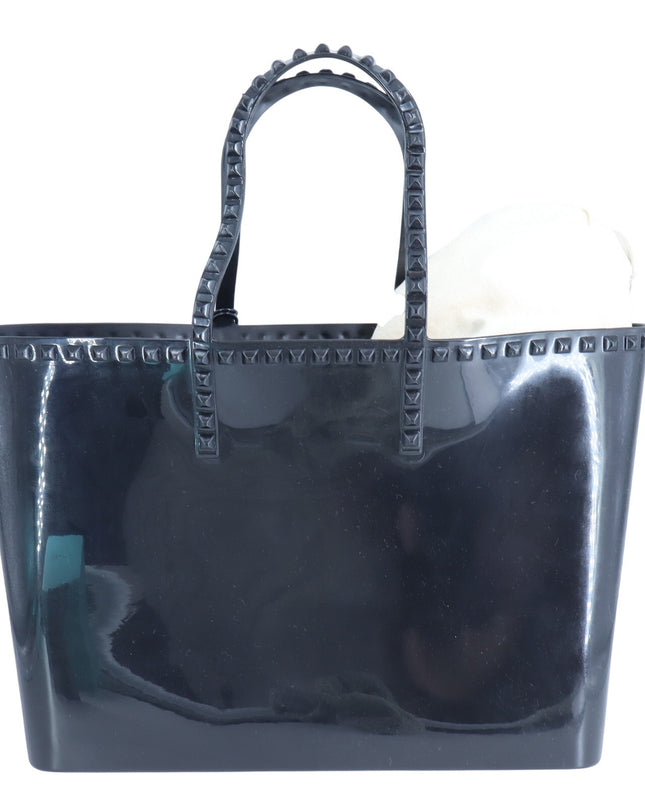 Carmen Sol Angelica Large Tote Bag Black NWT Studded Jelly Handbag