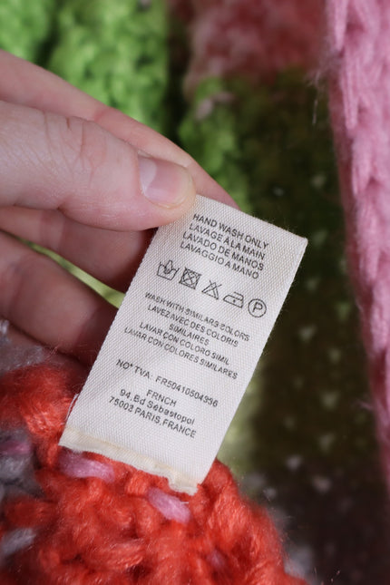 FRNCH NEW Lobelia Cardigan Pink Watermelon Oversized Chunky Knit Women's S/M