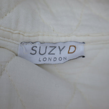 Suzy D Charlston Quilted Jacket Buttermilk Zip Up Cap Sleeve Women's S