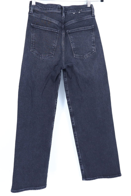 AGOLDE Harper Wide Leg Jeans Radius Black Mid Rise Zip Fly Women's 24