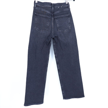 AGOLDE Harper Wide Leg Jeans Radius Black Mid Rise Zip Fly Women's 24