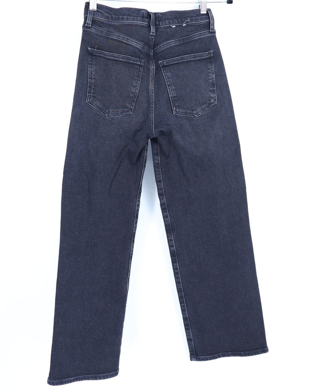 AGOLDE Harper Wide Leg Jeans Radius Black Mid Rise Zip Fly Women's 24