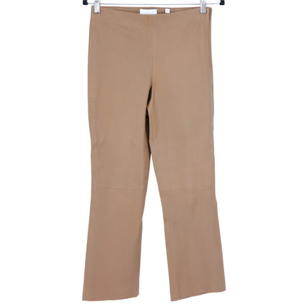 VINCE Leather Pants Camel Tan Flat Front Lamb Pelt Mid Rise Bootcut Women's M