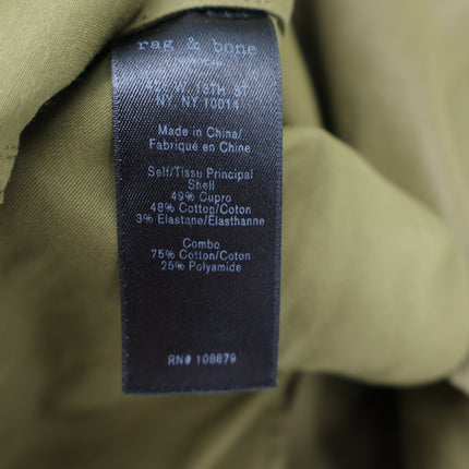 Rag & Bone The Mason Shirt Dress Dark Olive Button Front Mini Women's S