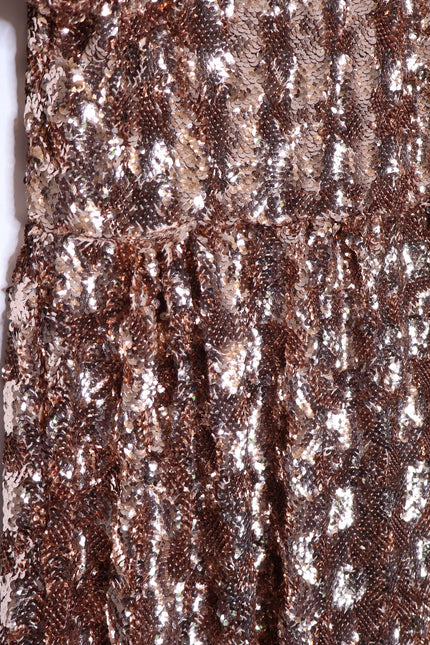 MAEVE NEW Bernadette Sequined Midi Dress Pink Rose Tiered Lined Women's XS
