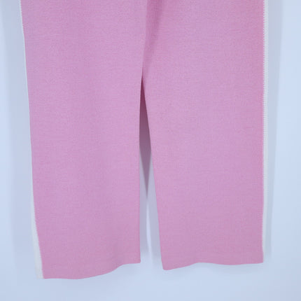 ST. JOHN SPORT Wide Leg Sweater Pant Santana Knit Pink Track Suit Women's M